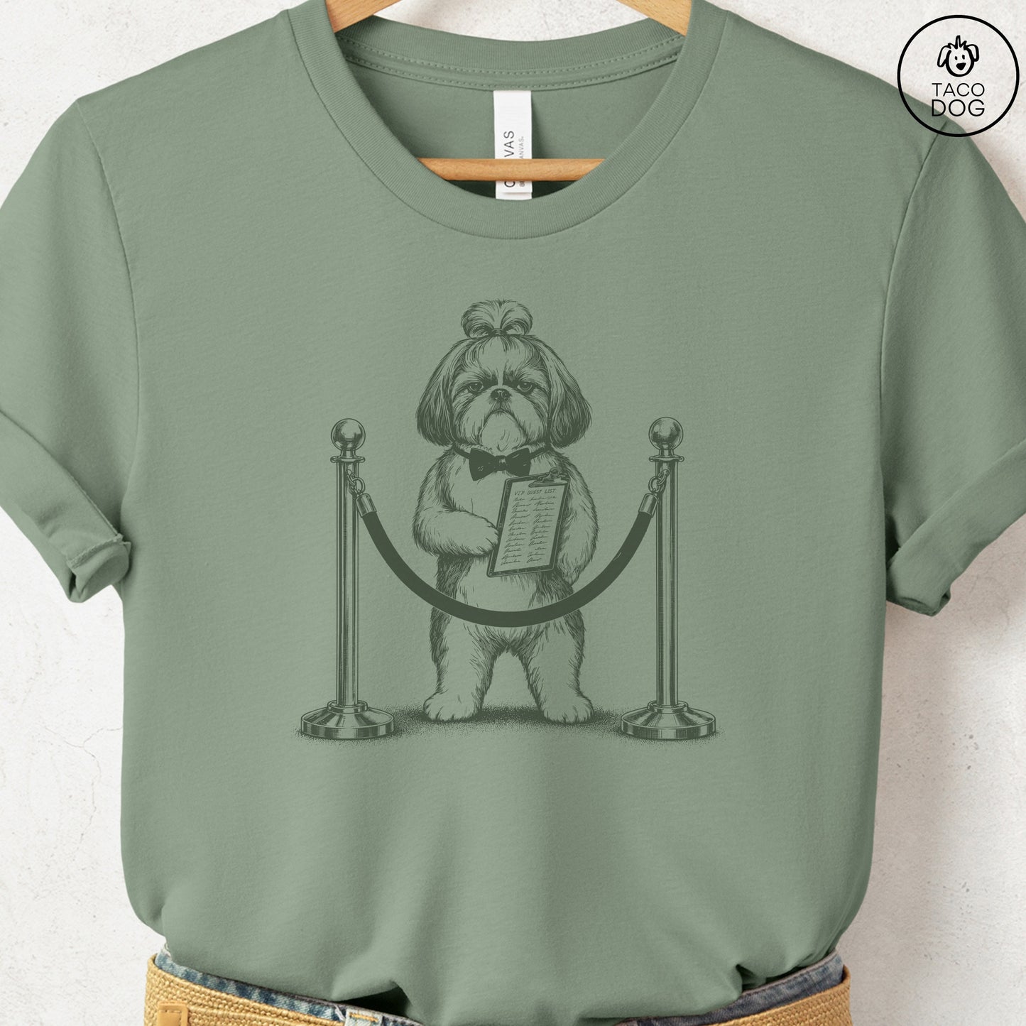 Shih Tzu Bouncer T-Shirt Sage Taco-Dog