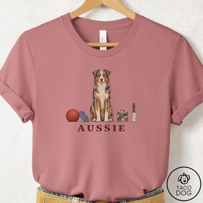 Australian Shepherd Breed Kit T-Shirt Mauve Taco-Dog