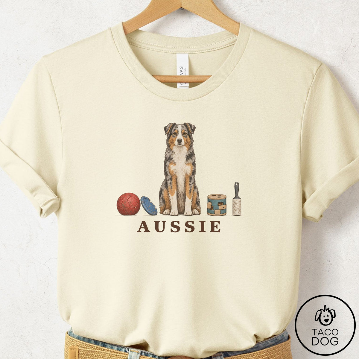 Australian Shepherd Breed Kit T-Shirt Natural Taco-Dog