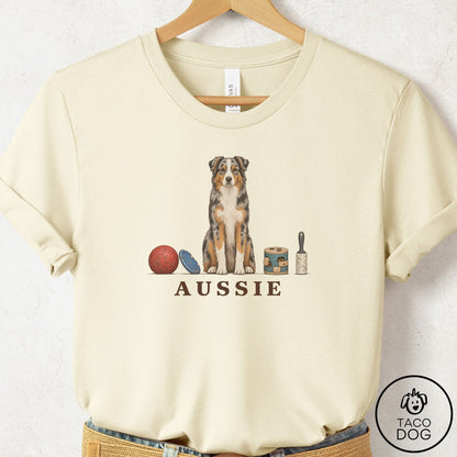 Australian Shepherd Breed Kit T-Shirt Natural Taco-Dog