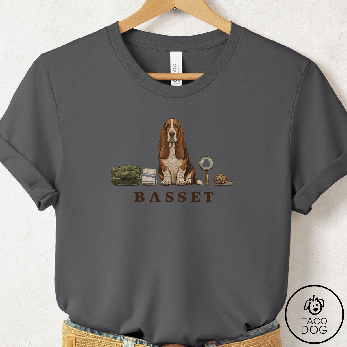 Basset Hound Breed Kit T-Shirt Asphalt Taco-Dog