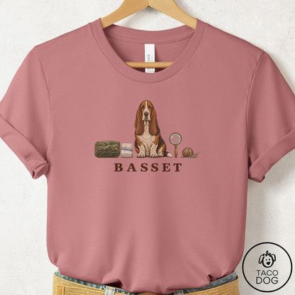 Basset Hound Breed Kit T-Shirt Mauve Taco-Dog