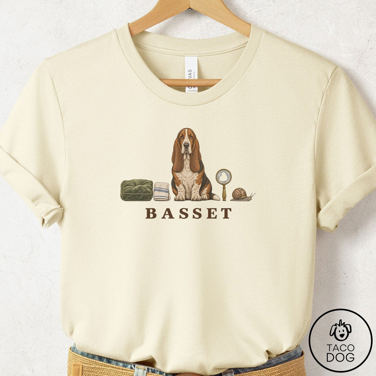 Basset Hound Breed Kit T-Shirt Natural Taco-Dog