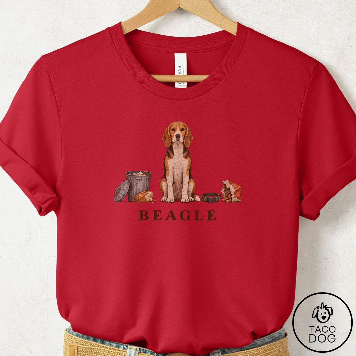 Beagle Breed Kit T-Shirt Red Taco-Dog
