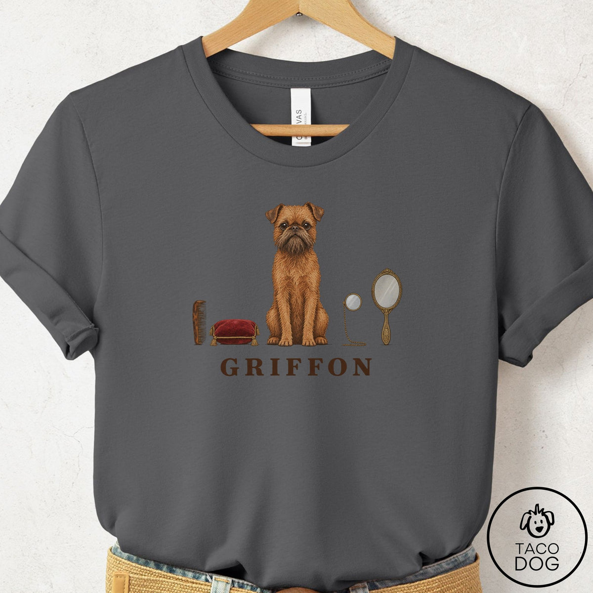 Brussels Griffon Breed Kit T-Shirt Asphalt Taco-Dog