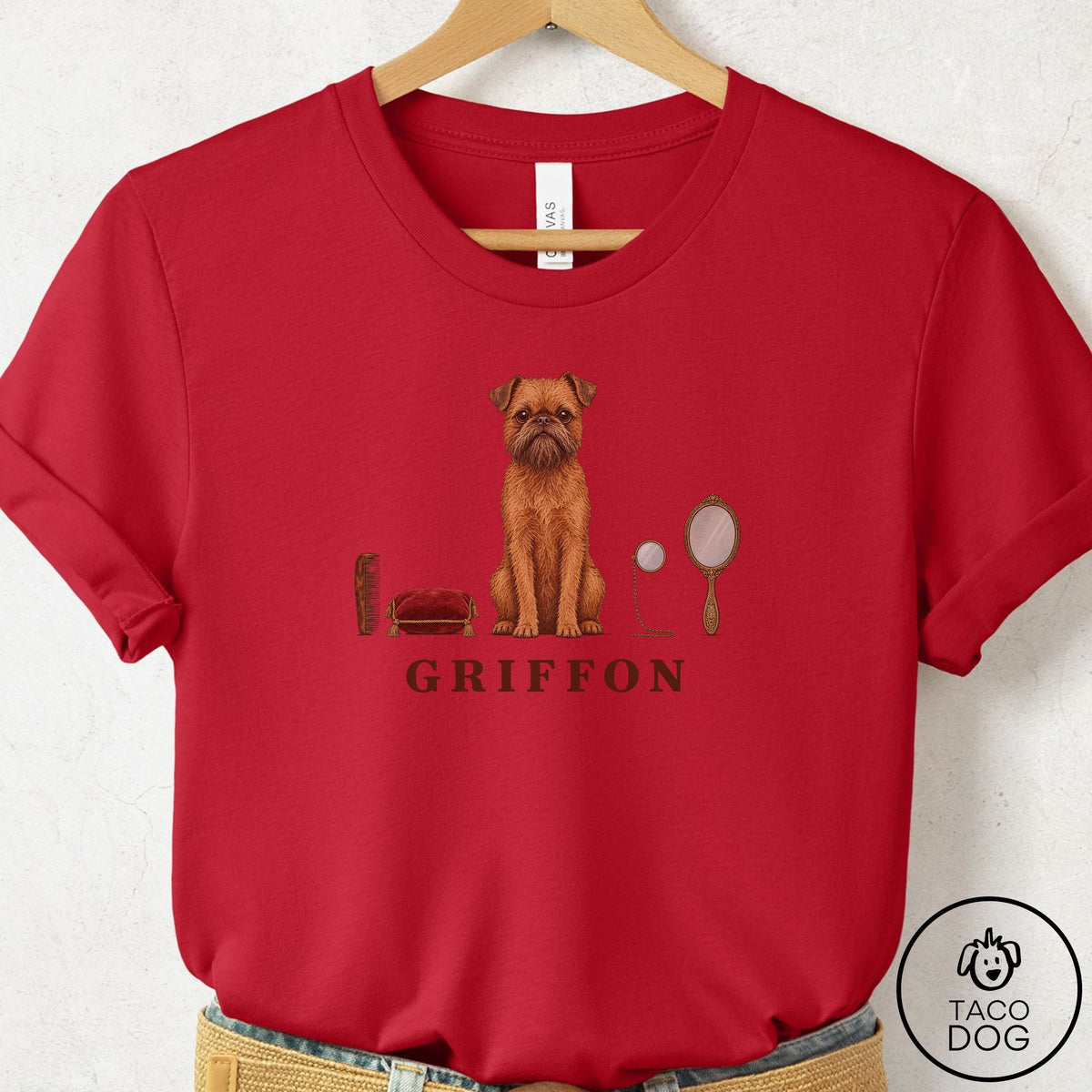 Brussels Griffon Breed Kit T-Shirt Red Taco-Dog
