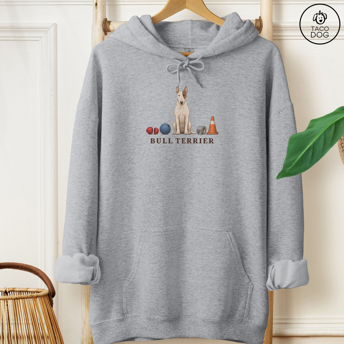 Bull Terrier Breed Kit Hoodie Graphite Heather Taco-Dog