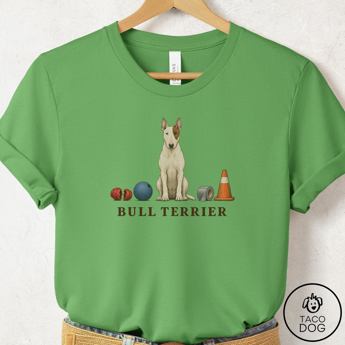 Bull Terrier Breed Kit T-Shirt Leaf Taco-Dog