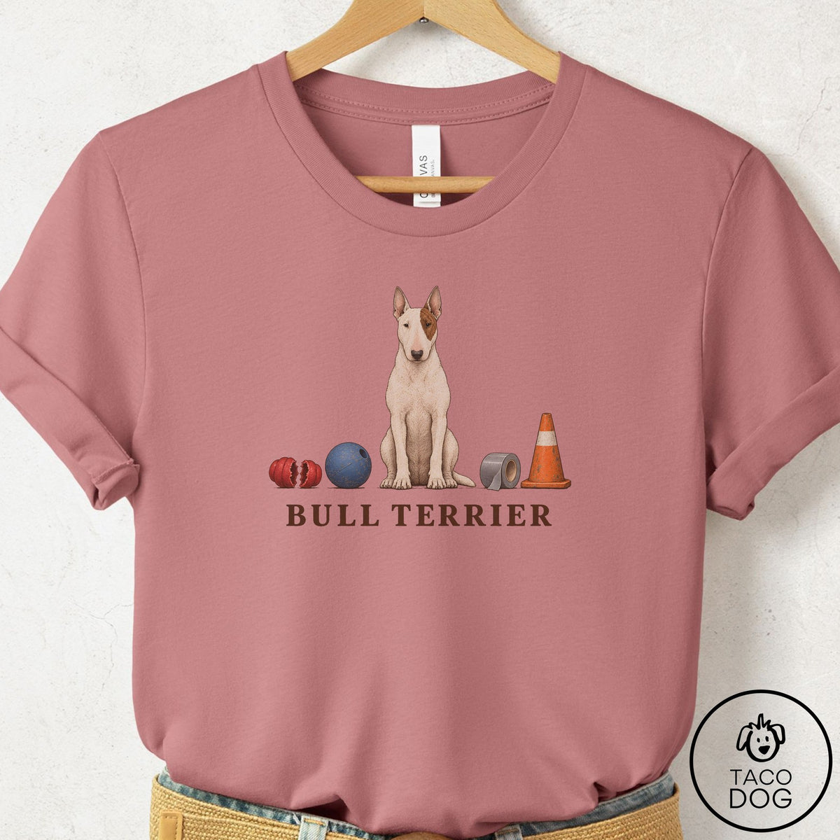 Bull Terrier Breed Kit T-Shirt Mauve Taco-Dog