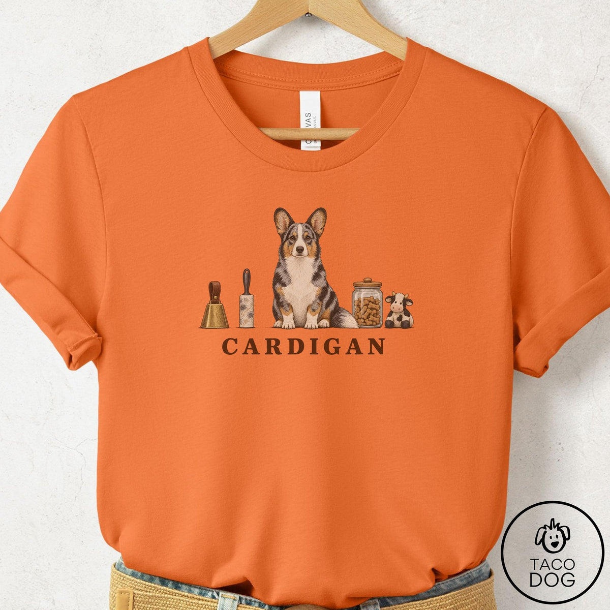 Cardigan Welsh Corgi Breed Kit T-Shirt Burnt Orange Taco-Dog