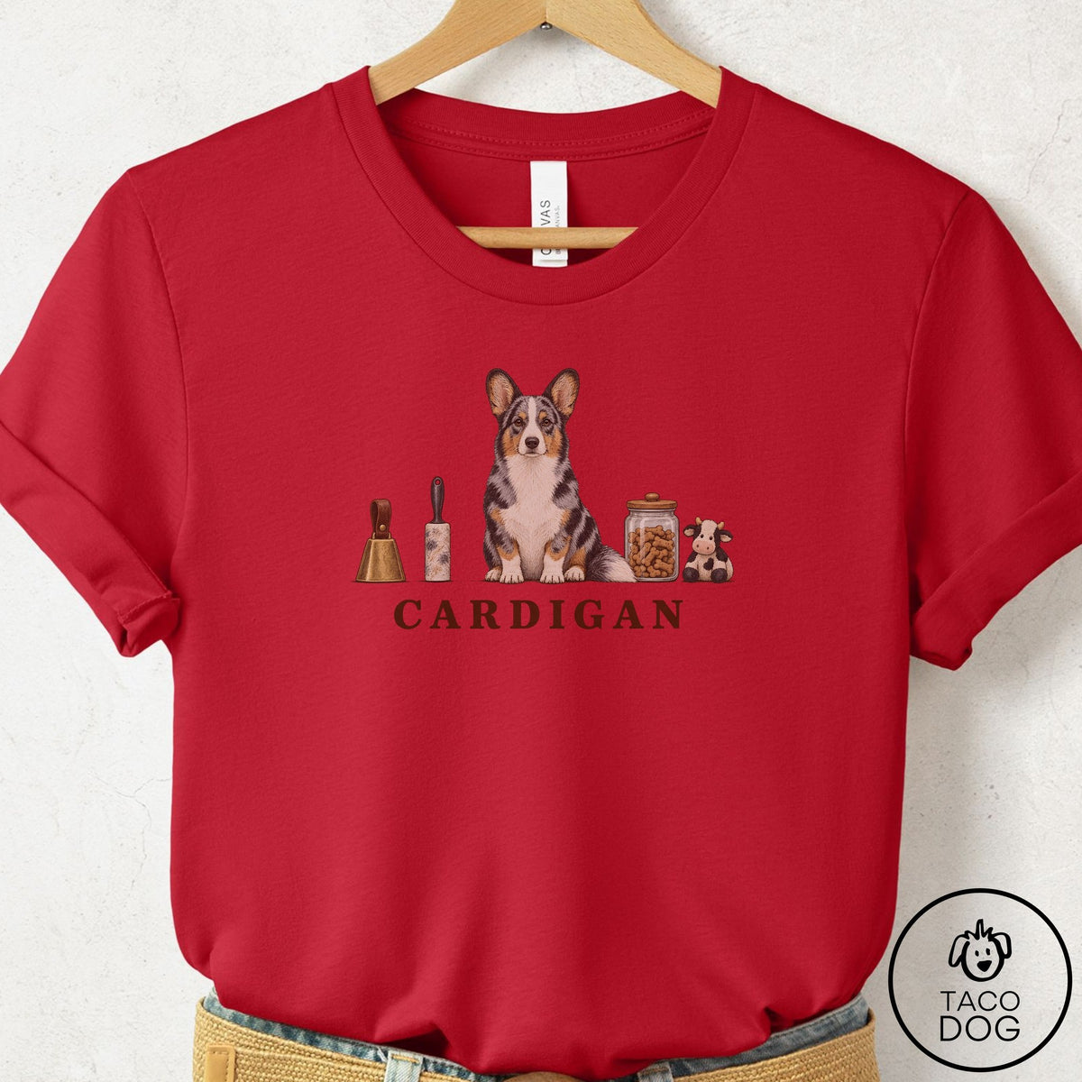 Cardigan Welsh Corgi Breed Kit T-Shirt Red Taco-Dog