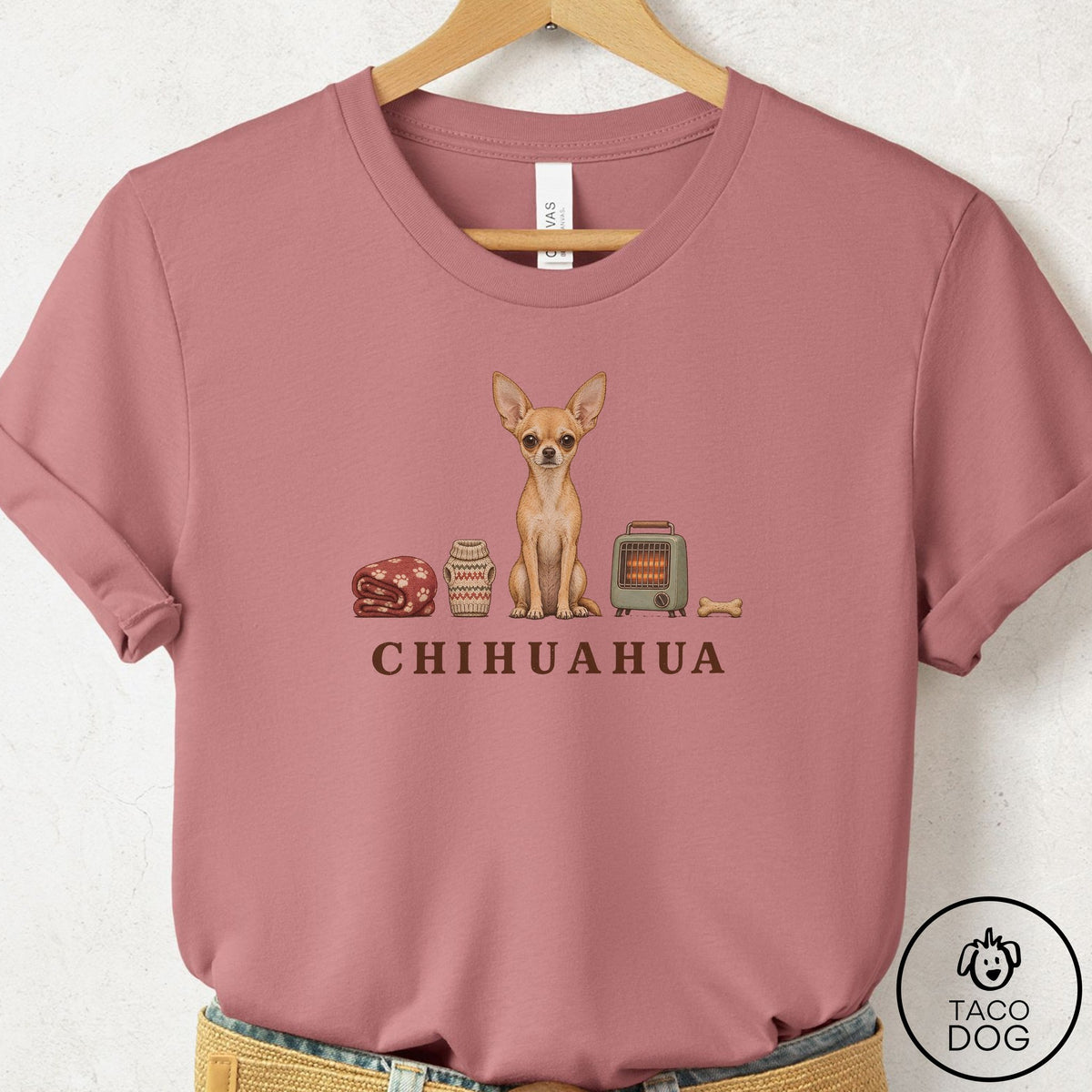 Chihuahua Breed Kit T-Shirt Mauve Taco-Dog