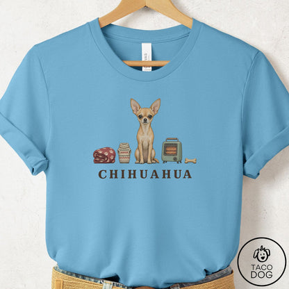 Chihuahua Breed Kit T-Shirt Ocean Blue Taco-Dog