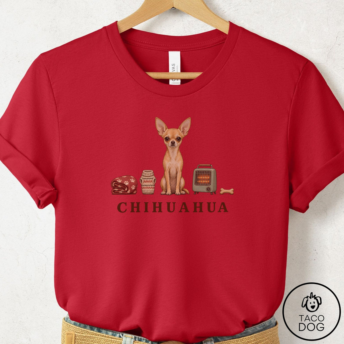 Chihuahua Breed Kit T-Shirt Red Taco-Dog