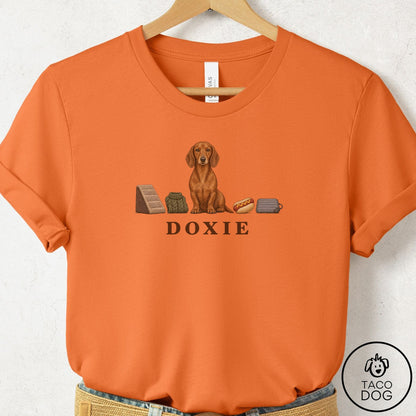 Dachshund Breed Kit T-Shirt Burnt Orange Taco-Dog