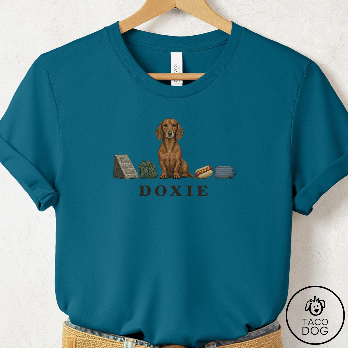 Dachshund Breed Kit T-Shirt Deep Teal Taco-Dog