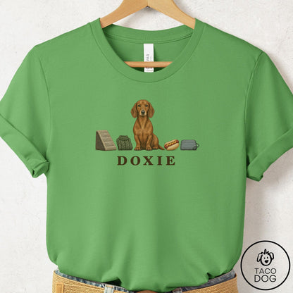 Dachshund Breed Kit T-Shirt Leaf Taco-Dog