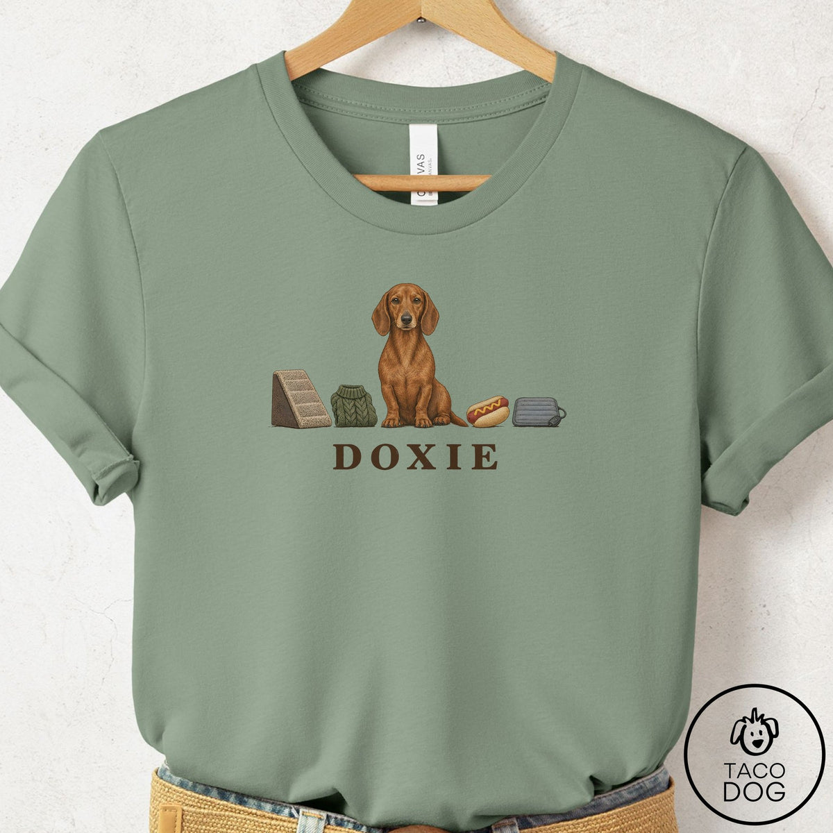 Dachshund Breed Kit T-Shirt Sage Taco-Dog