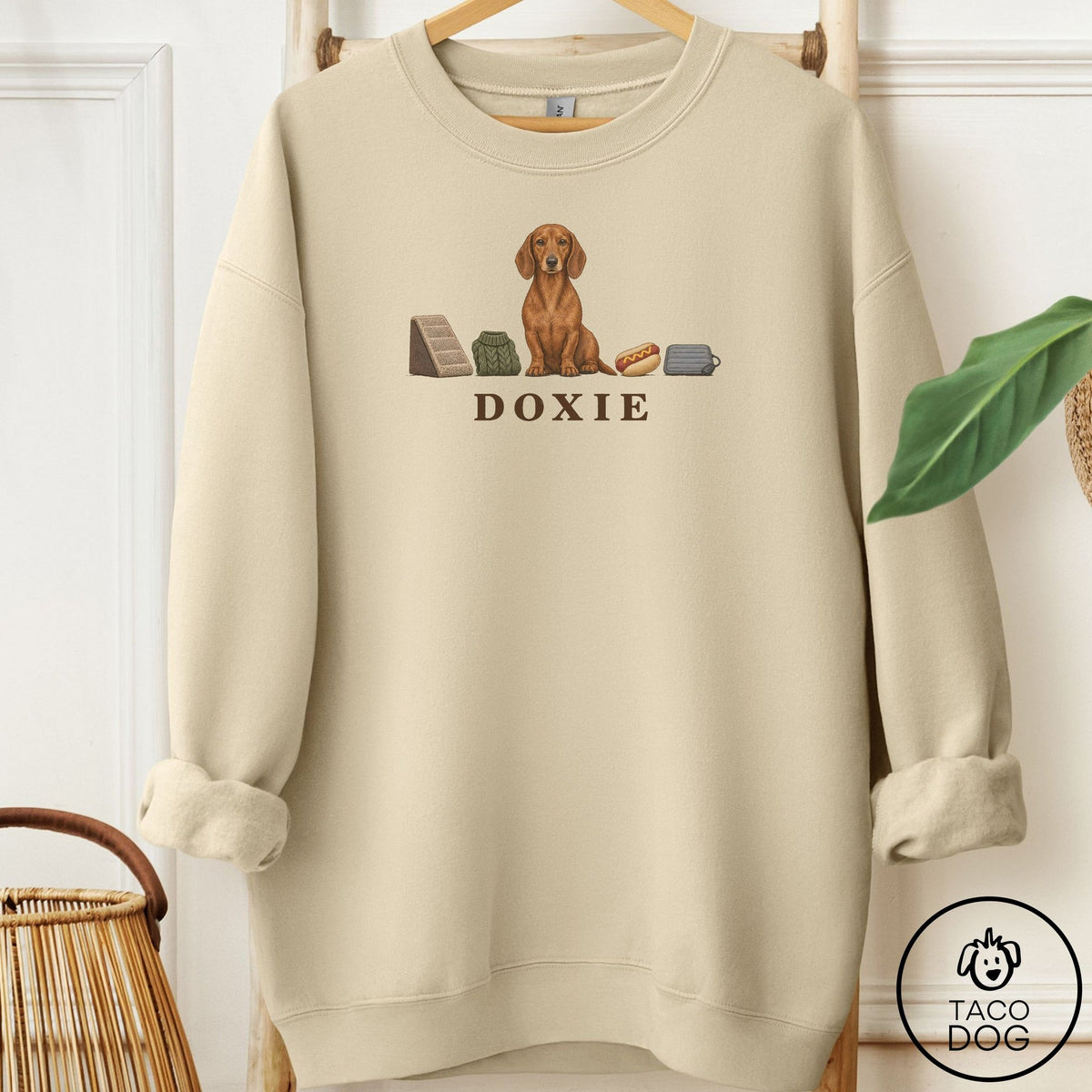 Dachshund Breed Kit Sweatshirt Sand Taco-Dog