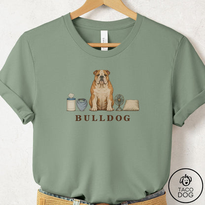 English Bulldog Breed Kit T-Shirt Sage Taco-Dog