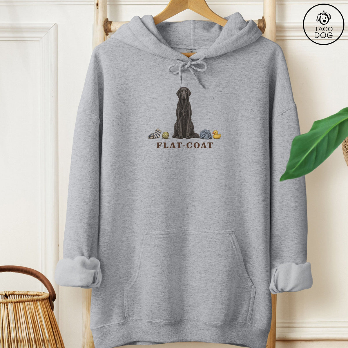 Flat-Coated Retriever Breed Kit Hoodie Graphite Heather Taco-Dog