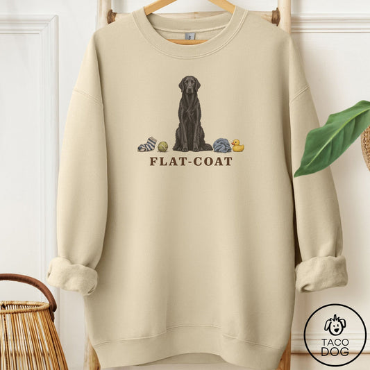 Flat-Coated Retriever Breed Kit Sweatshirt Sand Taco-Dog