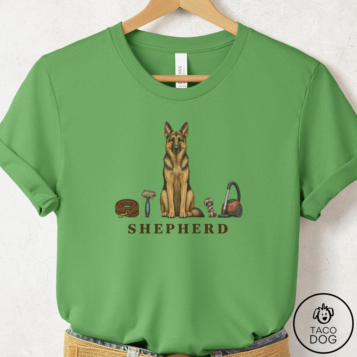 German Shepherd Breed Kit T-Shirt Leaf Taco-Dog