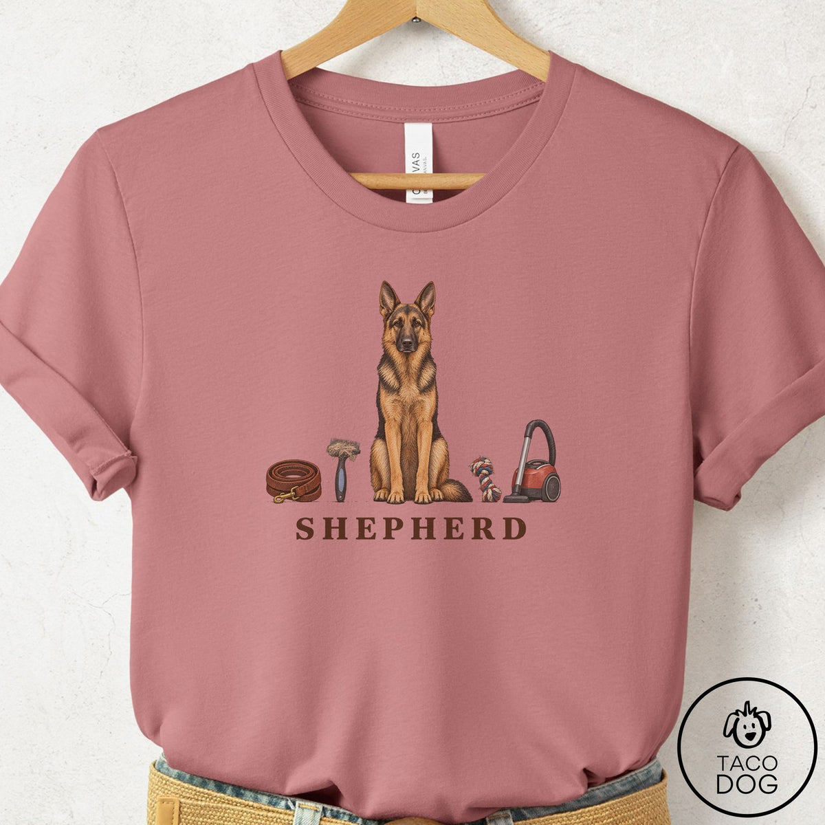 German Shepherd Breed Kit T-Shirt Mauve Taco-Dog