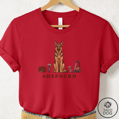 German Shepherd Breed Kit T-Shirt Red Taco-Dog