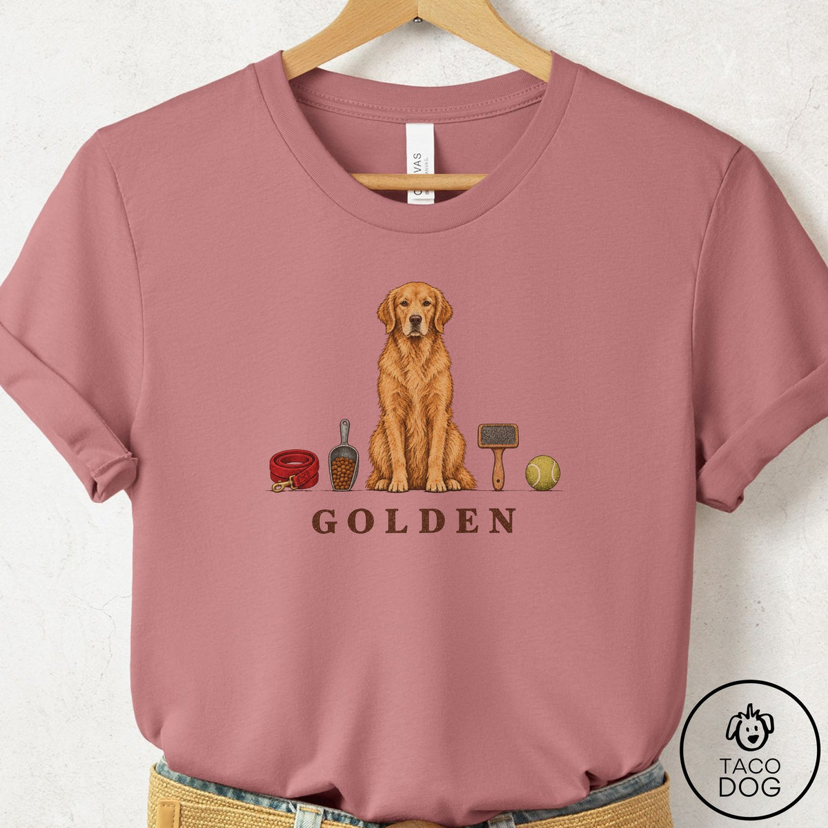 Golden Retriever Breed Kit T-Shirt Mauve Taco-Dog