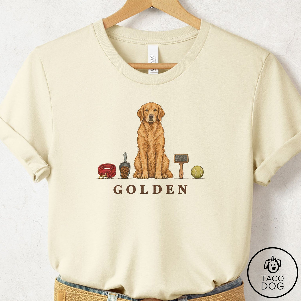 Golden Retriever Breed Kit T-Shirt Natural Taco-Dog