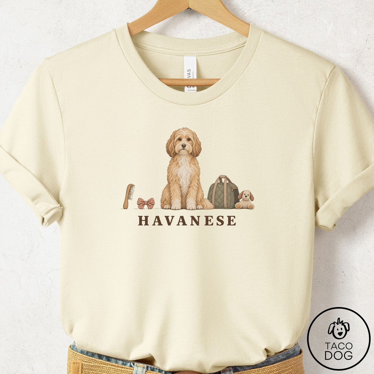 Havanese Breed Kit T-Shirt Natural Taco-Dog
