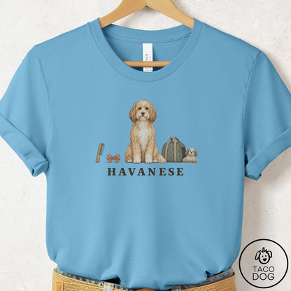 Havanese Breed Kit T-Shirt Ocean Blue Taco-Dog