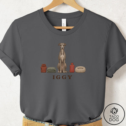 Italian Greyhound Whippet Breed Kit T-Shirt Asphalt Taco-Dog