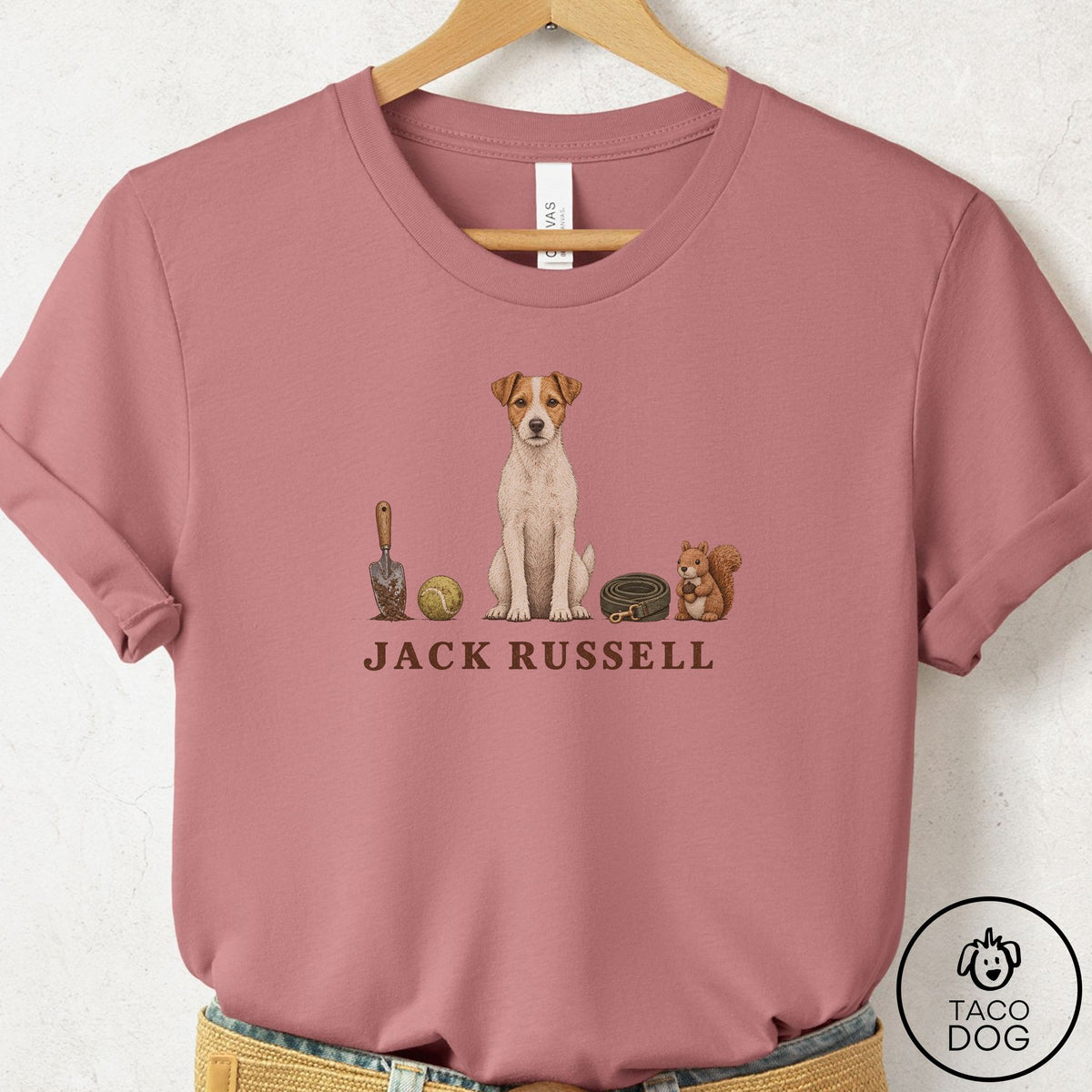 Jack Russell Breed Kit T-Shirt Mauve Taco-Dog