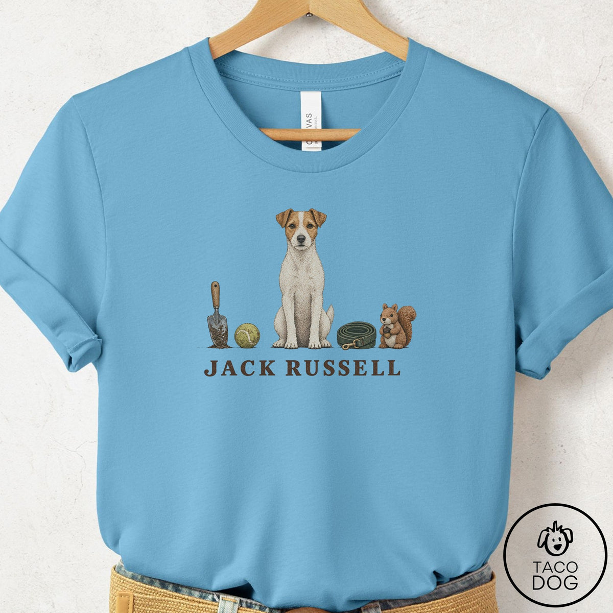 Jack Russell Breed Kit T-Shirt Ocean Blue Taco-Dog