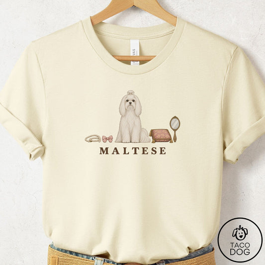 Maltese Breed Kit T-Shirt Natural Taco-Dog