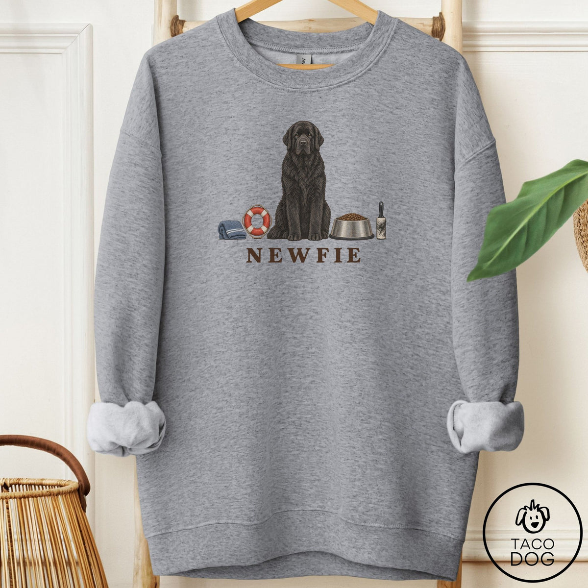 Newfoundland Breed Kit Sweatshirt Graphite Heather Taco-Dog