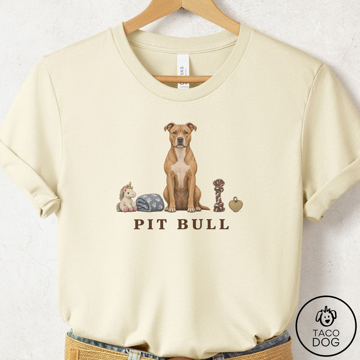 Pitbull Breed Kit T-Shirt Natural Taco-Dog