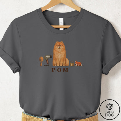 Pomeranian Breed Kit T-Shirt Asphalt Taco-Dog