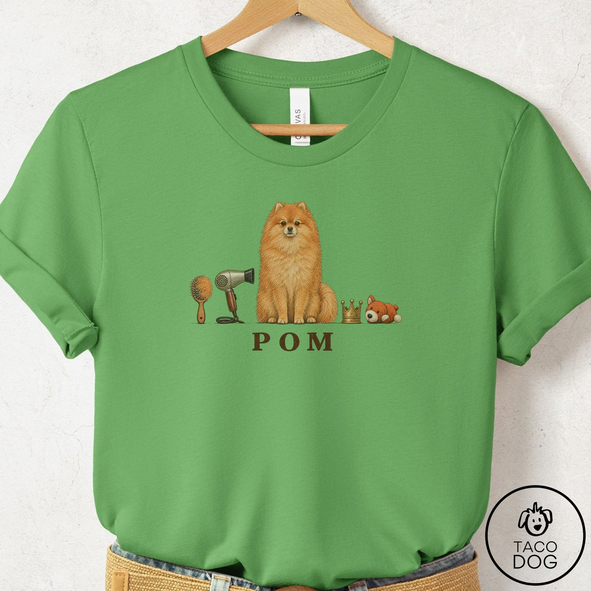 Pomeranian Breed Kit T-Shirt Leaf Taco-Dog