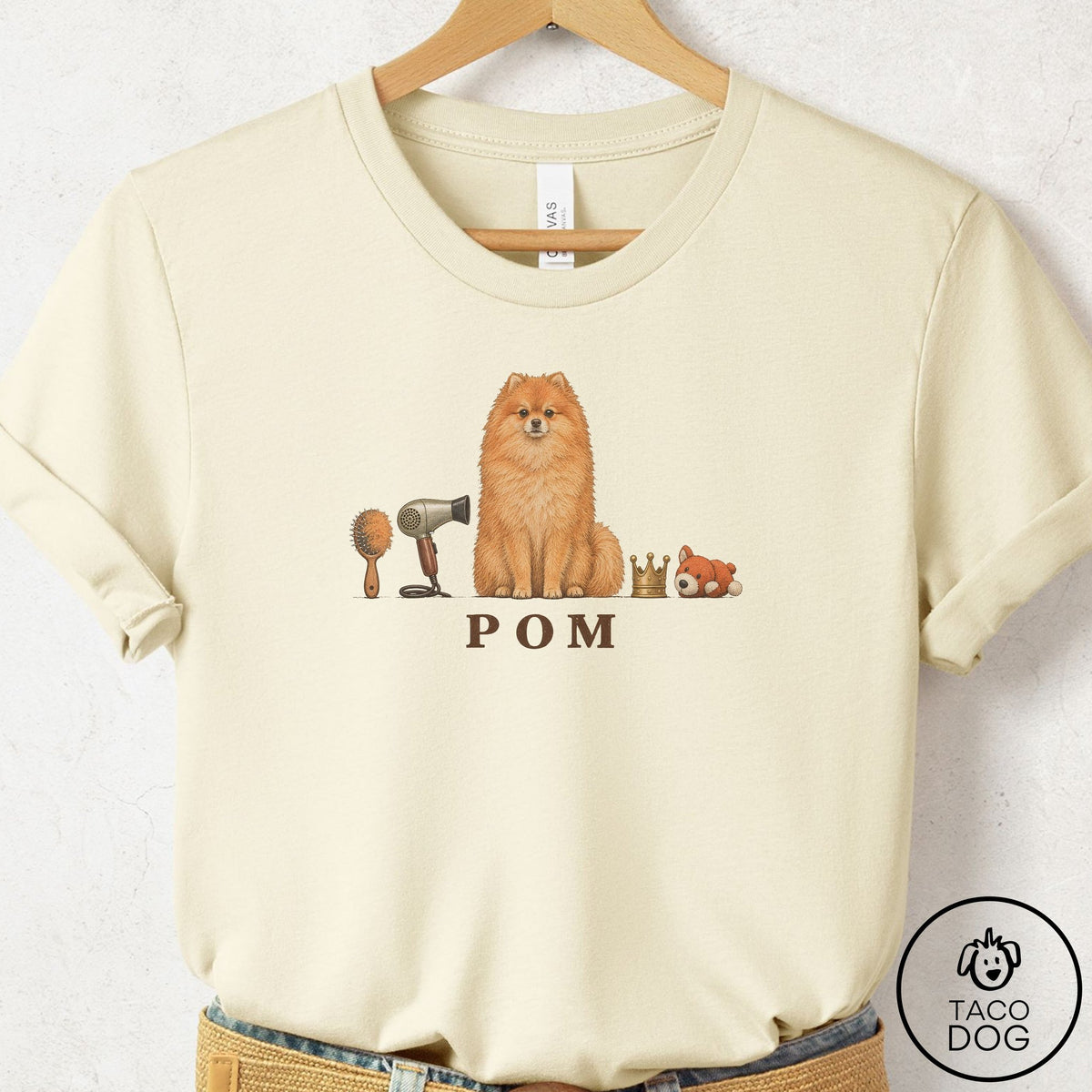 Pomeranian Breed Kit T-Shirt Natural Taco-Dog