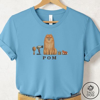 Pomeranian Breed Kit T-Shirt Ocean Blue Taco-Dog