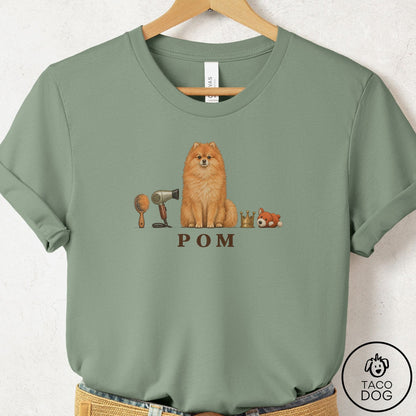 Pomeranian Breed Kit T-Shirt Sage Taco-Dog