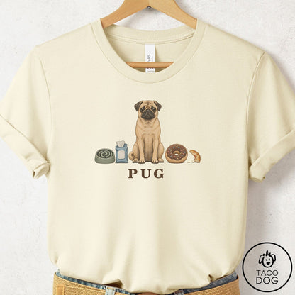 Pug Breed Kit T-Shirt Natural Taco-Dog