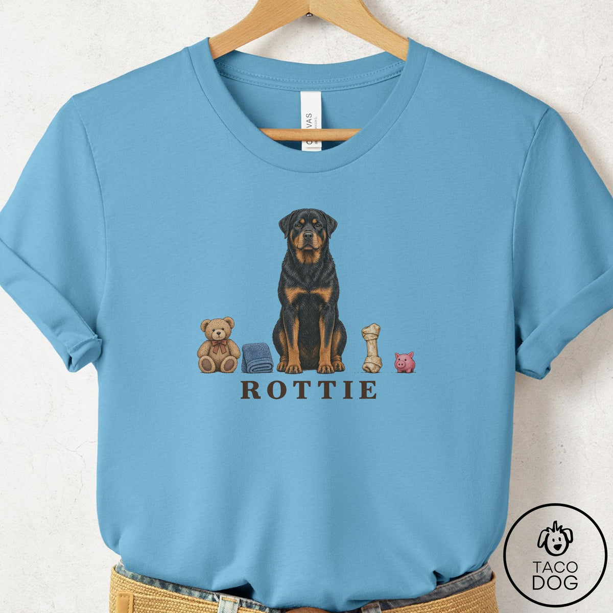 Rottweiler Breed Kit T-Shirt Ocean Blue Taco-Dog