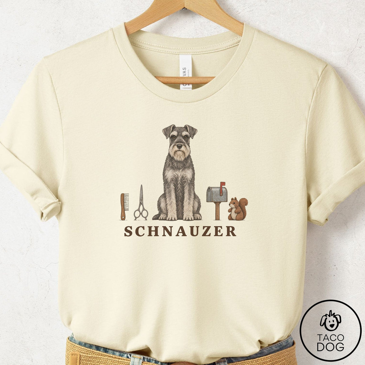 Schnauzer Breed Kit T-Shirt Natural Taco-Dog