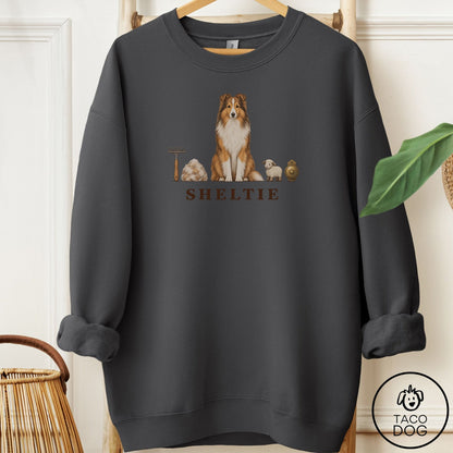 Shetland Sheepdog Breed Kit Sweatshirt Charcoal Taco-Dog