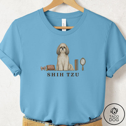 Shih Tzu Breed Kit T-Shirt Ocean Blue Taco-Dog