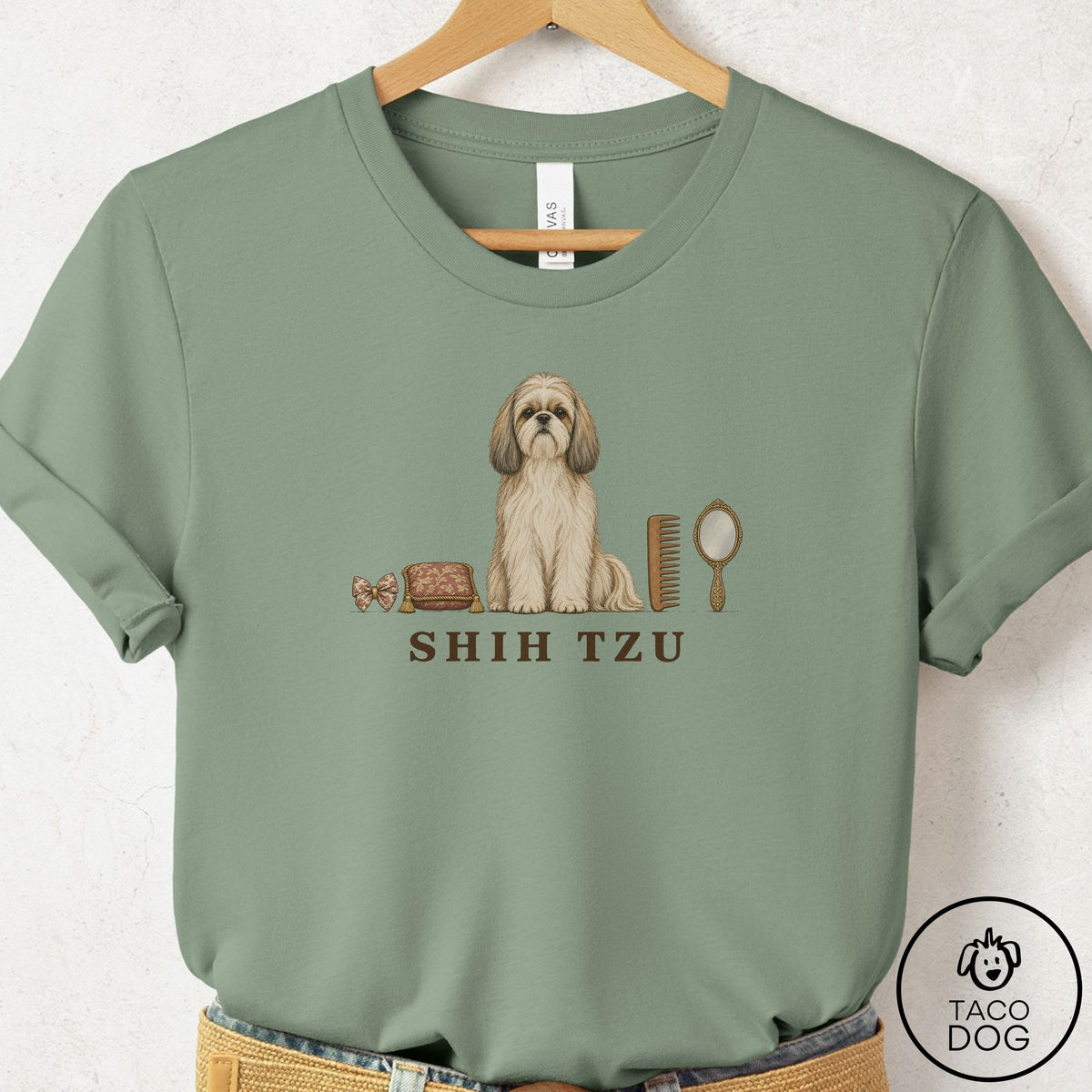 Shih Tzu Breed Kit T-Shirt Sage Taco-Dog